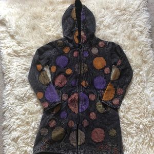 Long boho zip up hoodie